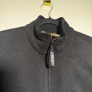 REI Black Fleece Jacket with Yellow Logo-VTG Mens Large